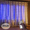 Sznurki VNL 8 tryby okienne oświetlenie okienne sznurki LED 300 lampki świąteczne sznurka do sypialni domowe dekoracje ścienne