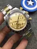 Orologio meccanico automatico da uomo moda oro stile acciaio inossidabile con movimento importato da 40 mm luminoso impermeabile all'ingrossoo2m4