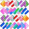 Decompression Toy 12/48 Pcs Mini Pop Push Fidget Pack Keychain Bulk Anti-Anxiety Stress Relief Hand s Set for Kids Adults Gifts 220924