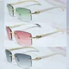 Lunettes de soleil France Hommes premium Lunettes Femmes Sans Monture Bois Corne De Buffle Buffs Designer Soleil Cadre gafas de sol mujer