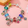 Mode 925 Sterling Silver Luminous Pearl Murano Lampwork Glass European Charm Beads Princess Castle Dangle Fits Pandora Charm Bracelets Collier