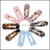 Hair Clips Barrettes Cute Style Acrylic Hair Clip For Girls Women Water Drop Shape Leopard Marble Textured Geometric Duckbill Barret Dh6Rj