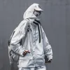 Kurtki męskie Techwear White Casual Coats Men Men Hip Hop Japan Style Odłączona odzież wierzchołka z kapturem Męska jesienna Owczesna odzież uliczna 220927