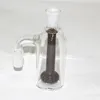 Apanhador de cinzas de vidro para bongs de cachimbo de água de cachimbo de água de 45 graus Cabeça de chuveiro One Inside 14mm articulação grossa cinza transparente