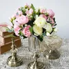 Dekorativa blommor Simulering Family Wedding Birthday Decoration Fake Roses Handgjorda bukettillbehör hem