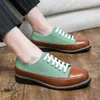 Fashion Casual Men Shoes Color-blocking PU ing Canvas Round Toe Lace Comfortable Street Outdoor Daily AD252