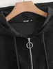 New Fall Women 's Plus Size Drop Shoulder Hooded Jacket Solice Canket with Zip