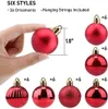 Decorazioni natalizie 36 pezzi / set Ornamenti natalizi glitterati Palline di Natale in plastica Palla appesa per decorazioni dell'albero di Natale Anno 220927