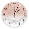 Wall Clocks White Marble Clock Home Decor Bedroom Silent Oclock Watch Digital For Kids Rooms