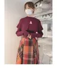 Женские свитера Kuzuwata отворотный отворотный рюша пэчворки с длинным рукавом Slim Pull Femme Осень Зимние свитера Япония Сладкие простые джемперы 220923