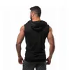 Men's Tank Tops Men Summer Hooded Vest Solid Color Front Zipper Sleeveless Slim Fit Male Simple Camis With Pocket Sportswear