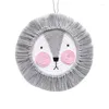 Decoratieve beeldjes Ins Boho Handgemaakte geweven panda Wall Decor Macrame Hangend ornament rond Noordse huizendecoratie voor woonkamer