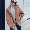 Frauen Pelz Faux Elegante Bär Teddy Mantel Frauen Herbst Winter Dicke Warme Weiche Fleece Jacke Weibliche Tasche Zipper veste femme 220927