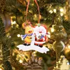 Julekorationer Santa Claus ￤lgh￤ngen Diy Harts Christmas Tree Pendant Home Party Gifts For Family Friends A12