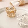 Crown Napkin Ring Gold Silver Napins Buckle Hotel Wedding Tanddoek Ringen Banquet LSB16379
