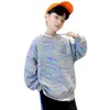 Pullover Kinder Frühling Herbst Mode Print Top Sweatshirt Baumwolle Kinder Lose Beiläufige Koreanische Teen Jungen Kleidung Alter 4 Bis 14 jahre 220924