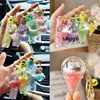 Party Favor Ice Cream Crystal Ball Floating Liquid Keychain Glitter Quicksand Unicorn Keyring Women Car Bag Pendant Gift