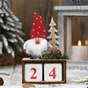 Weihnachtsspielzeug liefert Frohes Navidad-Jahr für Zuhause Countdown Gesichtsloser Wald Alter Mann Puppe Holzkalender Noel Geschenk 220924