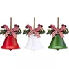 Christmas Jingle Bells Small Christmas Mini Bell met rode koorden voor festivaldecoratie Diy Charms Groothandel A02