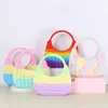 Pop Antistress Fidget Toys Moon Shape Silicone Push Bubble Bag Reliver Autism Ladies Kids Handbag Coin Pouch Purse Gift 1104