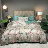 Bedding sets Luxury Egyptian Cotton Duvet Cover Set Queen King Vibrant Flower Tree Leaves Print Bedding Set with Zipper Bed Sheet Pillowcases 220924