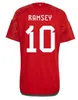 2022 Galler Futbol Formaları Balya Wilson Allen Ramsey Wes 22 23 Dünya Milli Takım Kupası Rodon Vokes Ev Futbol Gömlek Kısa Kollu Yetişkin Üniformalar Hayranlar Oyuncu Versiyonu