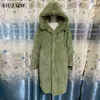 Dames bont faux oversized capuchon jas winter jas mode lange parka dikke warme vrouwelijke losse jassen 220927