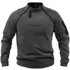 Stehkragen männer Sweatshirts Einfarbig Pullover Frühling Autumnn Lose Im Freien Warme Atmungsaktive Taktische Casual Fashion Tops