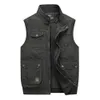 Men s Vests Men Multi Pockets Cotton Big Size XL 5XL Male Sleeveless Jackets Spring Autumn Fishing P ography Collar Waistcoats 220926