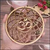 Mats Pads Flower Of Life Shape Wooden Wall Sign Laser Cut Wood Art Diy Craft Making Slice Base Geometry Ornament Home Decor Drop Del Dhoy4