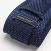 Bow Ties High Quality 2022 Designer Fashion White Dot Dark Blue 8cm For Men Slock Work Business Formal Suit With Present Box