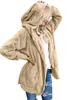 Women's Oversized Jackets Open Front Hooded Draped Pockets Cardigan Coat