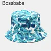 Femmes hommes Harajuku seau chapeau fleur contraste couleur réversible emballable à large bord pare-soleil Hip Hop coton pêcheur casquette 927