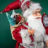 Świąteczne materiały zabawek stojące Santa Doll Prezent 60 cm śnieg z ozdobami drzew fanów do dekoracji dekoracji domu 220924