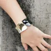 Bracelet en alliage de couleur mélangée gros bracelets de manchette pour les femmes mode métal déclaration bracelets accessoires bijoux