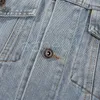 High Street Womens Denim Jackets mode tvättade randiga jeans rockar damer höstens ytterkläder asiatisk storlek m-xl