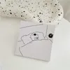Anteckningar ins tecknade söta korta slag björn memo pad svart vit ram skivmeddelande papper anteckningsbok kawaii skola stationer 50 ark 220927