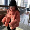 Women's Fur Women Winter Lamb Cashmere Jacket Outerwear Vintage Warm Standing Collar Loose Horn Buckle Thickening Faux Coat Overcoat