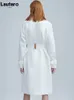 Womens Wool Blends Spring Autumn Long Seath Brown Tatchwork Casat White Trench for Women Belt Runway Designer sobretudo moda