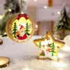 Decorazioni natalizie luminose a ciondolo in legno ornamenti decorazione albero santa claus pupazzo di neve finestra