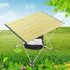 Camp Furniture Portable Ultralight Folding Camping Table Foldable Outdoor Wood Grain High Strength Aluminum Alloy For Garden Party Picnic