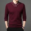 Maglioni maschili autunno inverno alla moda v collo uomini casual silm knitting pullover maschere da uomo tops maglione m 4xl 220927