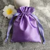 Petit sac cadeau en satin Pochettes en soie chinoise pour bijoux Sacs à cordon pour faveurs de mariage Emballage haut de gamme avec doublure 4,7 x 6,3 pouces