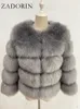 Women's Fur Faux ZADORIN Long Sleeve Coat Winter Fashion Thick Warm Coats Outerwear Fake Jacket Clothing 220923