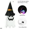 LED Halloween dekoration blinkande lätt gipsophila spökfestival klä upp glödande trollkarl ghost hatt lampdekor hängande lykta FY3937 P0927