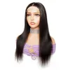 4x4 Kości prosta koronkowa peruka dla kobiet proste ludzkie peruki włosy z przezroczystą koronką t środkową koronkową perukę wstępnie ścięty naturalny kolor