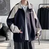 Kurtki męskie Hybskr Spring Varsity Women Oversized Emwear Contrast Man Man Casual Zippe Winbreak Coat