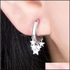 Clip on Screw Back 925 Sterling Sier Nieuwe vrouw mode sieraden oorbellen Golden rose gouden ster Tassel Hoop Drop levering 2021 Dhseller Dhebq