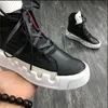 Men Sneakers Casual Shoes Boots Red White Black High-Top Waterproof Leather