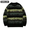 Blusas masculinas harajuku jumper vintage listrado suéter ugly streetwear Men Men grande tamanho de hip hop punk knitwear video suéter de avô 220926